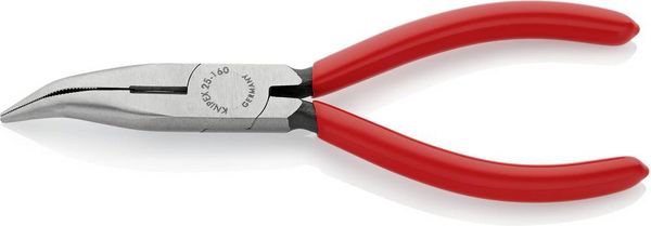 Produktbild: Knipex 25 21 160 Elektronik- u. Feinmechanik Flachrundzange 40&deg; gebogen Vanadium Elektrostahl 160 mm