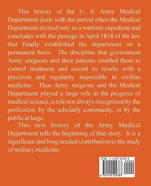 Produktbild: The Army Medical Department 1775 - 1818