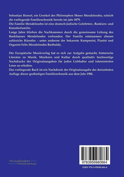 Produktbild: Die Familie Mendelssohn 1729 - 1847