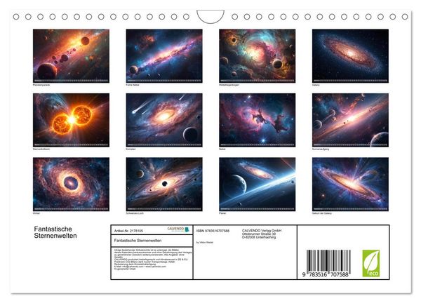 Produktbild: Fantastische Sternenwelten (Wandkalender 2026 DIN A4 quer), CALVENDO Monatskalender
