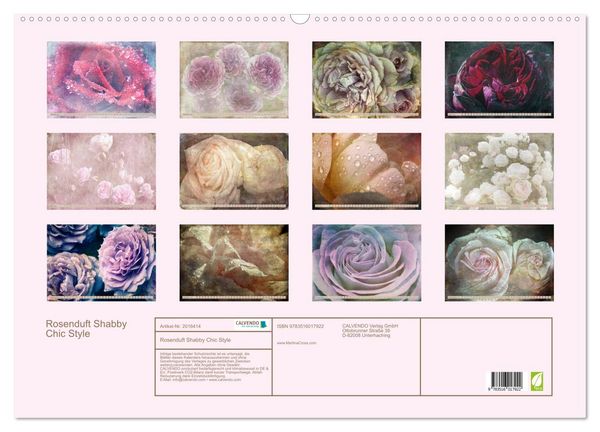 Produktbild: Rosenduft Shabby Chic Style (Wandkalender 2026 DIN A2 quer), CALVENDO Monatskalender