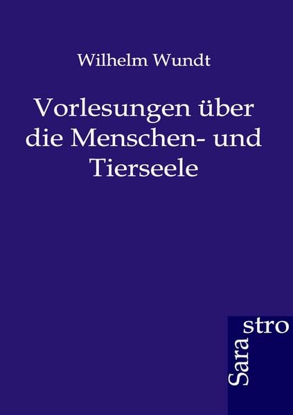 Produktbild: Vorlesungen &uuml;ber die Menschen- und Tierseele
