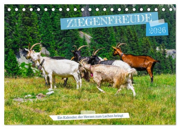 Produktbild: Ziegenfreude (Tischkalender 2026 DIN A5 quer), CALVENDO Monatskalender