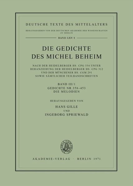Produktbild: Gedichte Nr. 358&ndash;453. Die Melodien