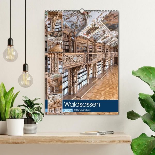 Produktbild: Waldsassen Stiftsbibliothek (Wandkalender 2027 DIN A2 hoch), CALVENDO Monatskalender