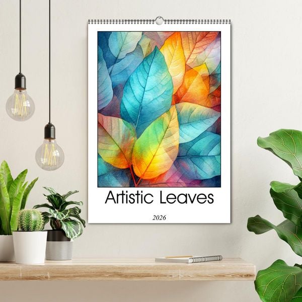 Produktbild: Artistic Leaves (Wall Calendar 2026 DIN A2 portrait), CALVENDO 12 Month Wall Calendar