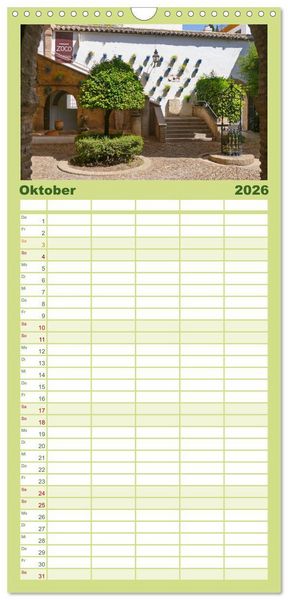 Produktbild: Familienplaner 2026 - Andalusien, blaues Meer und historische Bauwerke mit 5 Spalten (Wandkalender, 21 x 45 cm) CALVENDO