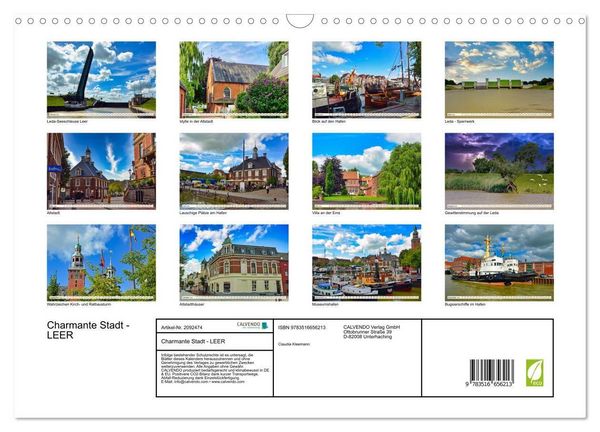 Produktbild: Charmante Stadt - LEER (Wandkalender 2026 DIN A3 quer), CALVENDO Monatskalender