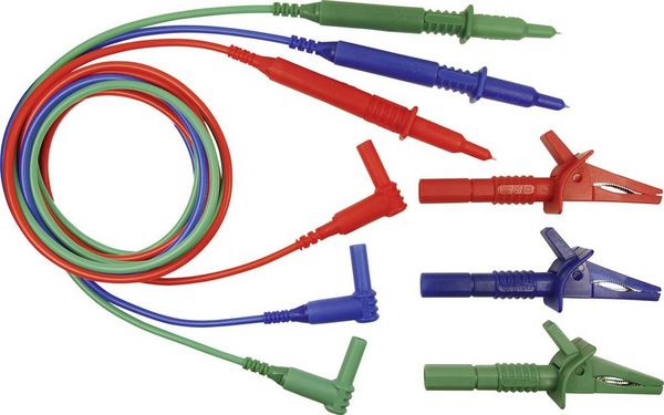 Produktbild: Cliff CIH29917 Sicherheits-Messleitungs-Set Stecker 4 mm Pr&uuml;fspitze 1.50 m Blau, Gr&uuml;n, Rot 1 St.