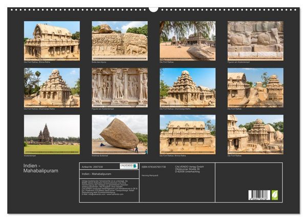 Produktbild: Indien - Mahabalipuram (Wandkalender 2026 DIN A2 quer), CALVENDO Monatskalender