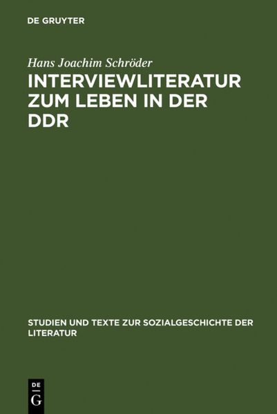 Produktbild: Interviewliteratur zum Leben in der DDR