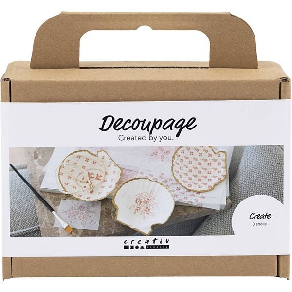 Produktbild: Creativ Company Mini Kreativ Set D&eacute;coupage, Muschelschalen, Rosa mattiert