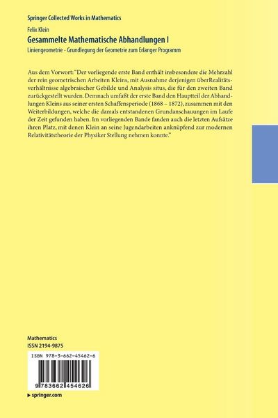 Produktbild: Gesammelte Mathematische Abhandlungen I