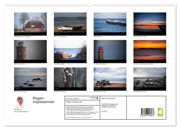 Produktbild: R&uuml;gen-Impressionen (hochwertiger Premium Wandkalender 2026 DIN A2 quer), Kunstdruck in Hochglanz