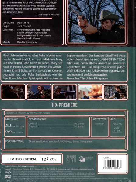 Produktbild: Jagdzeit in Texas - Mediabook - Limitiert auf 333 St&uuml;ck - Cover A - Cinestrange Extreme Bahnhofskino Nr. 13 (Blu-ray + DVD)