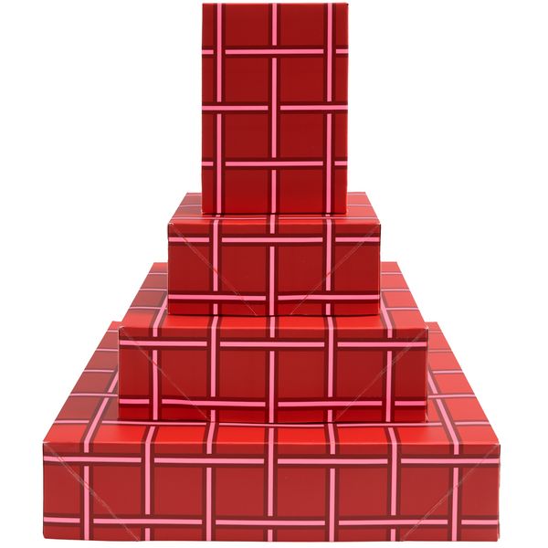 Produktbild: Papierschachtel Set Raster, Rot, MIX