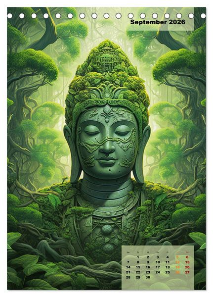 Produktbild: Jade Buddha - Finde die innere Mitte (Tischkalender 2026 DIN A5 hoch), CALVENDO Monatskalender
