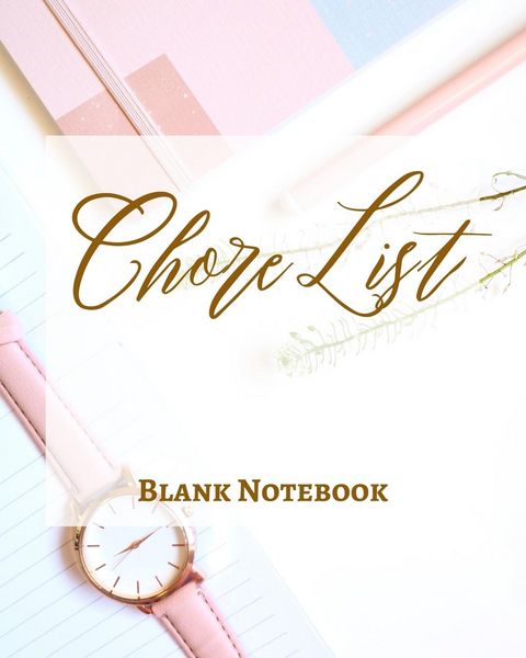 Produktbild: Chore List - Blank Notebook - Write It Down - Pastel Rose Pink Gold Brown Abstract Modern Contemporary Design