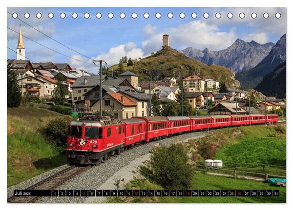 Produktbild: Rh&auml;tische Bahn 2026 (Tischkalender 2026 DIN A5 quer), CALVENDO Monatskalender