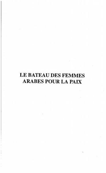 Produktbild: Le bateau des femmes arabes pour la paix