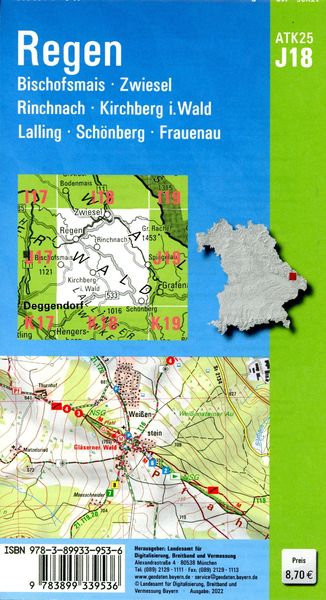 Produktbild: ATK25-J18 Regen (Amtliche Topographische Karte 1:25000)