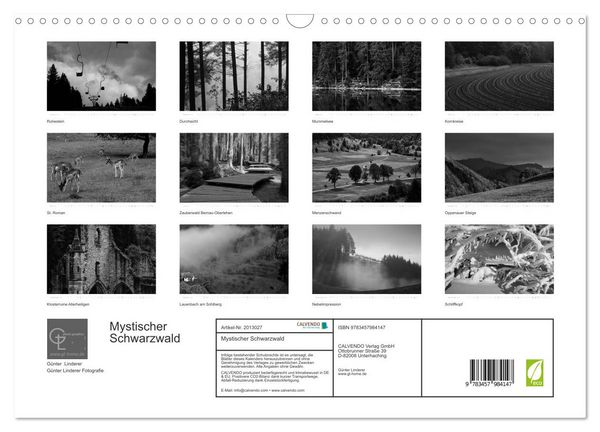 Produktbild: Mystischer Schwarzwald (Wandkalender 2026 DIN A3 quer), CALVENDO Monatskalender