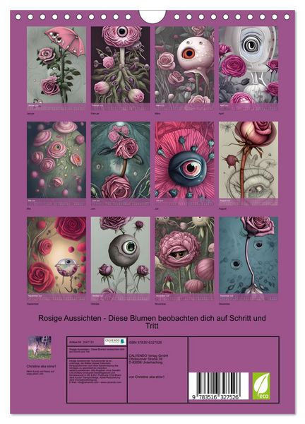 Produktbild: Rosige Aussichten - Diese Blumen beobachten dich auf Schritt und Tritt (Wandkalender 2026 DIN A4 hoch), CALVENDO Monatskalender