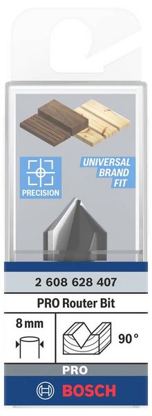 Produktbild: Bosch Accessories 2608628407 Nutfr&auml;ser Hartmetall L&auml;nge 45 mm Produktabmessung, &Oslash; 16 mm Schaftdurchmesser 8 mm