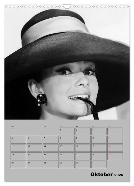 Produktbild: Hollywood-Diva. Audrey Hepburn (Wandkalender 2026 DIN A3 hoch), CALVENDO Monatskalender