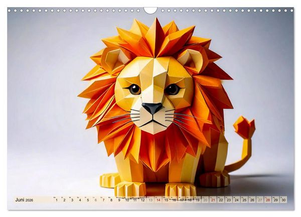 Produktbild: Wilde Origami Tiere (Wandkalender 2026 DIN A3 quer), CALVENDO Monatskalender