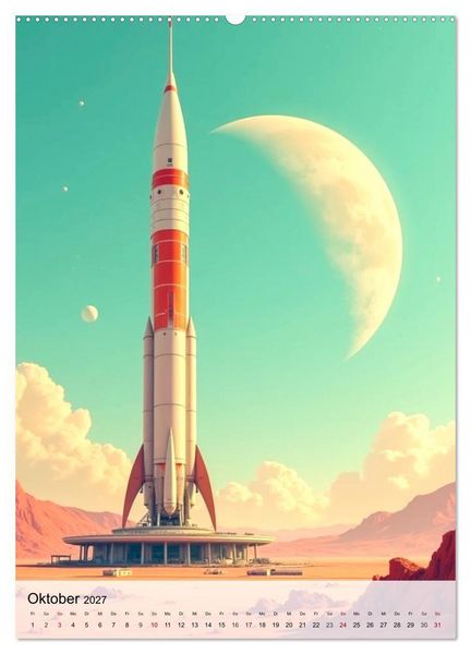 Produktbild: Retro Sci-Fi - Aufbruch zu neuen Grenzen (Wandkalender 2027 DIN A2 hoch), CALVENDO Monatskalender