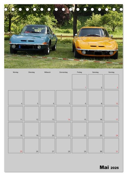 Produktbild: Opel GT Terminplaner (Tischkalender 2026 DIN A5 hoch), CALVENDO Monatskalender