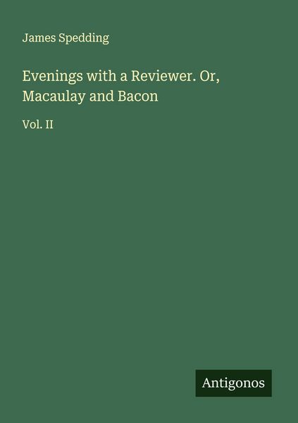 Produktbild: Evenings with a Reviewer. Or, Macaulay and Bacon