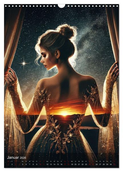 Produktbild: Feminine Facetten - Portraits in Doppelbelichtung (Wandkalender 2026 DIN A3 hoch), CALVENDO Monatskalender
