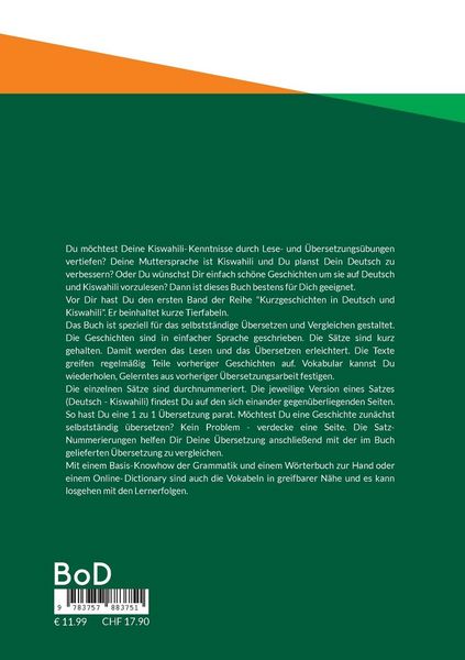 Produktbild: Kurzgeschichten Deutsch Suaheli Tierfabeln
