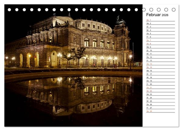 Produktbild: Eine Nacht in Dresden (Tischkalender 2026 DIN A5 quer), CALVENDO Monatskalender