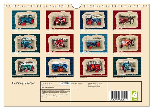 Produktbild: Hanomag Schlepper (Wandkalender 2026 DIN A4 quer), CALVENDO Monatskalender