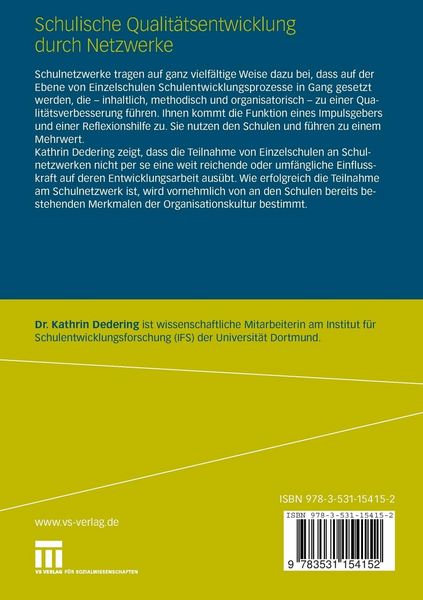 Produktbild: Schulische Qualit&auml;tsentwicklung durch Netzwerke