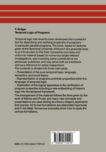 Produktbild: Temporal Logic of Programs