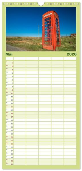 Produktbild: Familienplaner 2026 - Raue Sch&ouml;nheit - Isle of Skye mit 5 Spalten (Wandkalender, 21 x 45 cm) CALVENDO