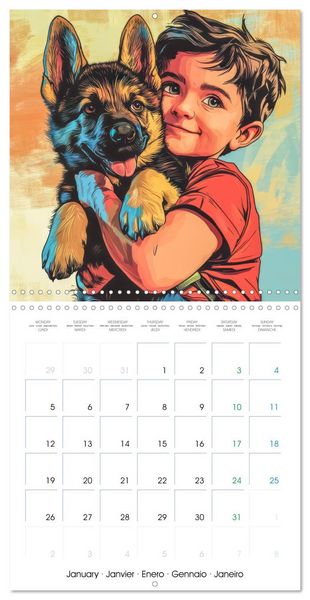 Produktbild: German Sheperd - Comic Style (Wall Calendar 2026 12 &times; 12 Inch) CALVENDO 12 Month Wall Calendar