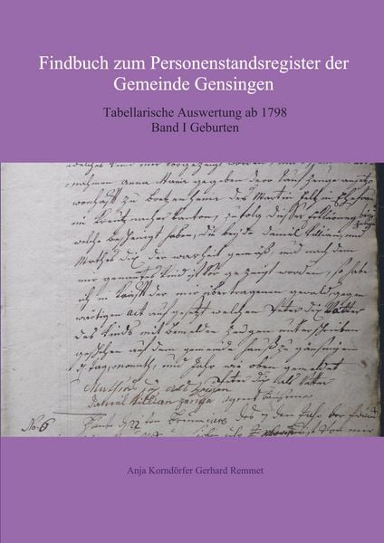 Findbuch zum Personenstandsregister der Gemeinde Gensingen, Taschenbuch von Anja Korndörfer, Bookmundo Direct, 9789463864367