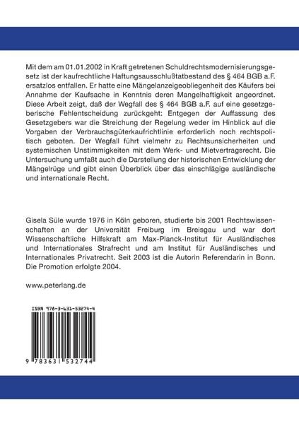 Produktbild: M&auml;ngelkenntnis und Gew&auml;hrleistung