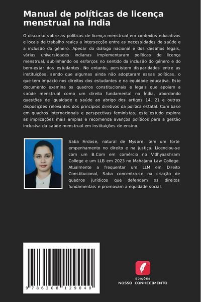 Produktbild: Manual de pol&iacute;ticas de licen&ccedil;a menstrual na &Iacute;ndia