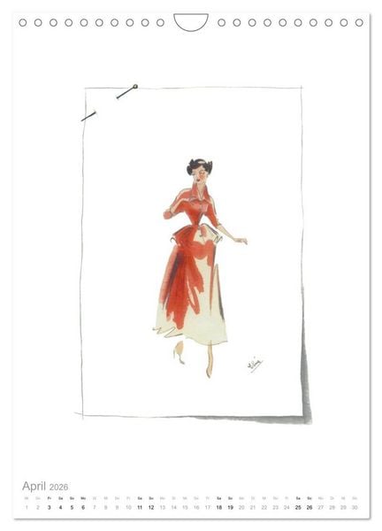 Produktbild: FIGURINEN 2026 - Modedesign von 1949 - Zeichnungen von Elina Ruffinengo (Wandkalender 2026 DIN A4 hoch), CALVENDO Monatskalender