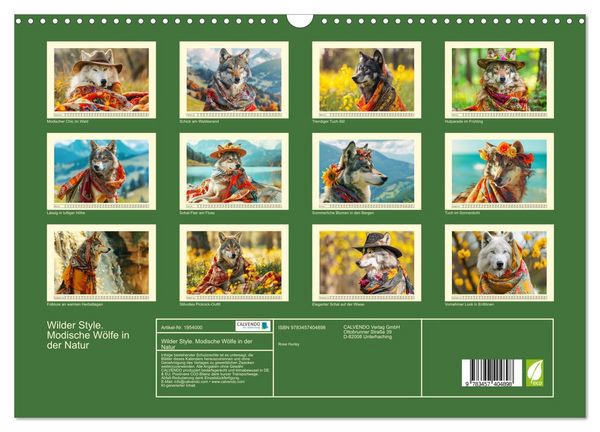 Produktbild: Wilder Style. Modische W&ouml;lfe in der Natur (Wandkalender 2026 DIN A3 quer), CALVENDO Monatskalender