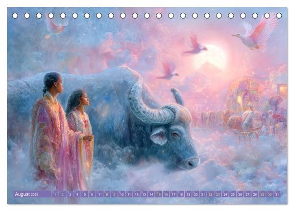 Produktbild: Paradiesische Welt - Fantasiewerke (Tischkalender 2026 DIN A5 quer), CALVENDO Monatskalender