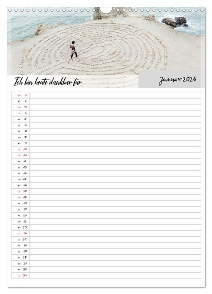Produktbild: Ich bin dankbar - ein Jahr voller Yoga und Achtsamkeit - Yoga Kalender (Wandkalender 2026 DIN A3 hoch), CALVENDO Monatskalender