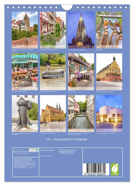 Produktbild: Ulm - Donaustadt f&uuml;r Entdecker (Wandkalender 2026 DIN A4 hoch), CALVENDO Monatskalender