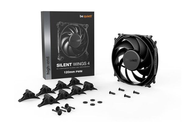 Produktbild: BeQuiet SILENT WINGS 4 PC-Geh&auml;use-L&uuml;fter Schwarz (B x H x T) 120 x 25 x 120 mm